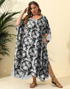 Damen lässiges Maxikleid mit asymmetrischem Saum und Animal-Print R&B