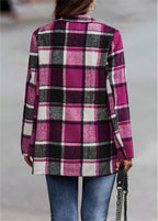 Damen trendige Wolljacke mit Karomuster R&B