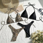 Damen Triangel-Bikini-Set mit floralen und animalischen Mustern