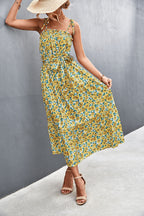 Damen Midikleid mit zartem Floral-Print und Rüschendetails R&B