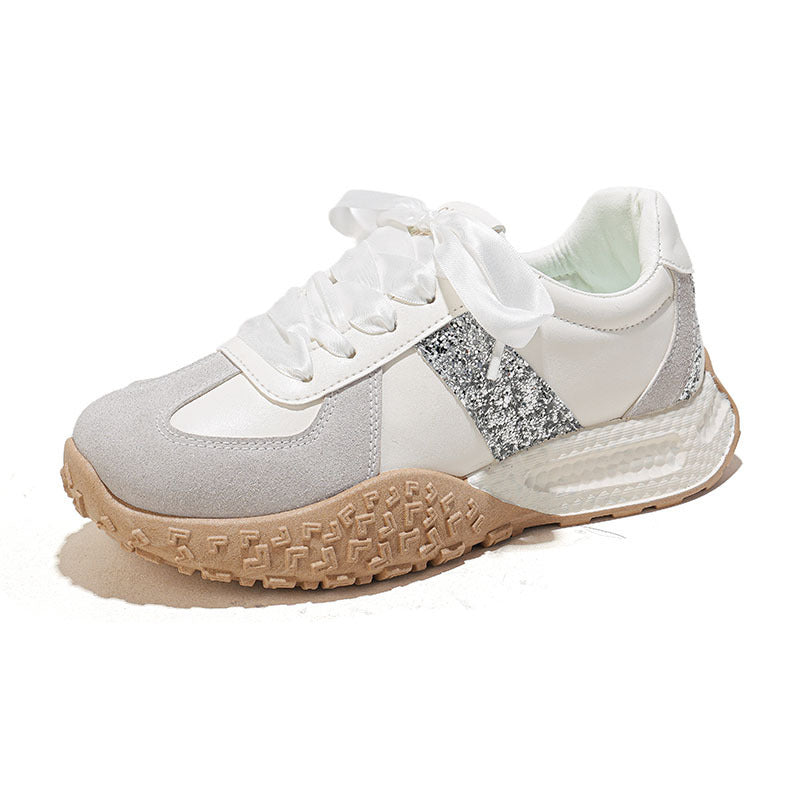 Damen Modische Sneakers mit Glitzer-Details und flexibler Sohle R&B