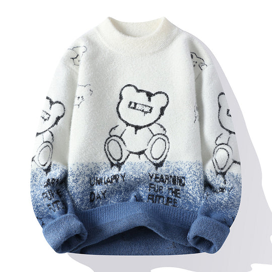 Damen gemütlicher Pullover mit niedlichem Tiermotiv und lässiger Passform R&B