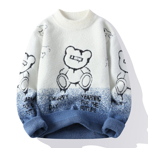 Damen gemütlicher Pullover mit niedlichem Tiermotiv und lässiger Passform R&B