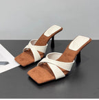 Damen elegante Sling-Pumps mit überkreuztem Riemendesign und hohen Absatz R&B