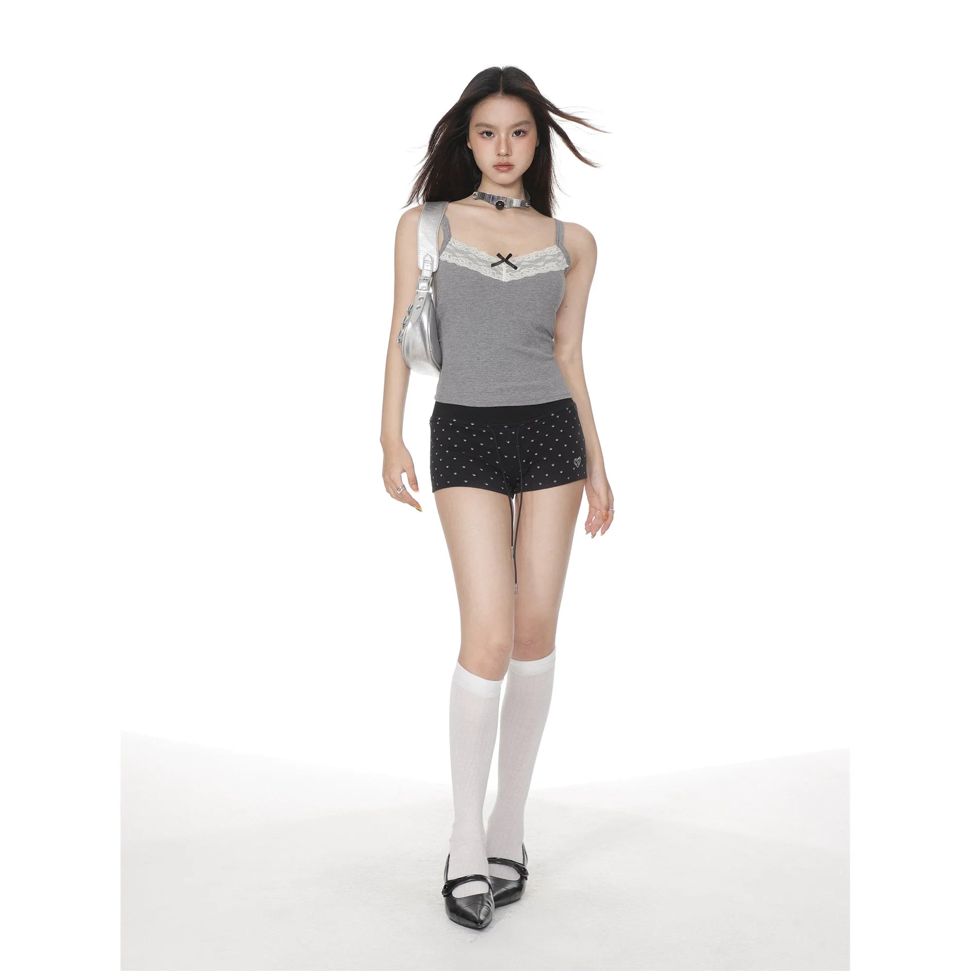 Damen nan verstellbares Metall-Choker-Halsband mit Ziersteinen und Nieten R&B