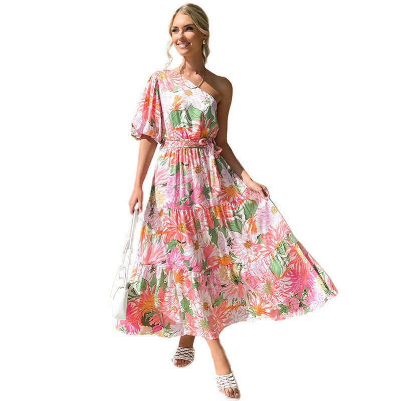 Damen Sommerliches Maxikleid mit asymmetrischem Schnitt und floralen Motiven R&B