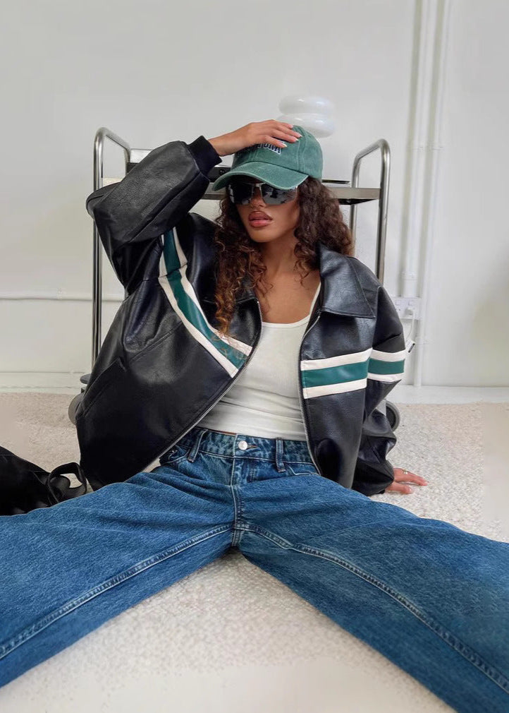 R&B | Kunstleder Bomberjacke