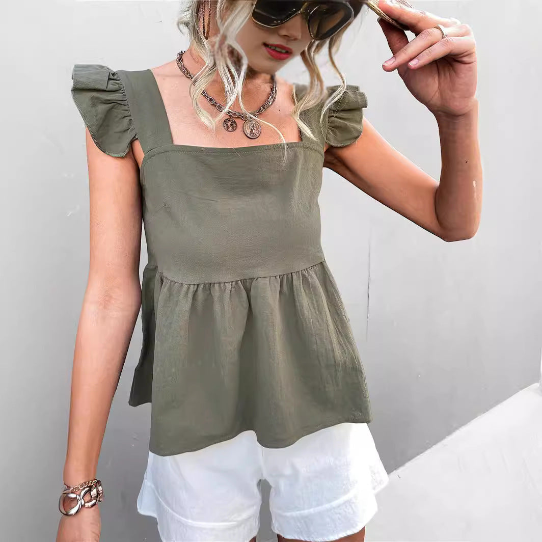 Damen elegantes Oberteil mit Rüschendetails und tailliertem Schnitt R&B