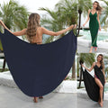 Damen elegantes Maxikleid mit buntem Pompom-Rand R&B