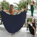 Damen elegantes Maxikleid mit buntem Pompom-Rand R&B