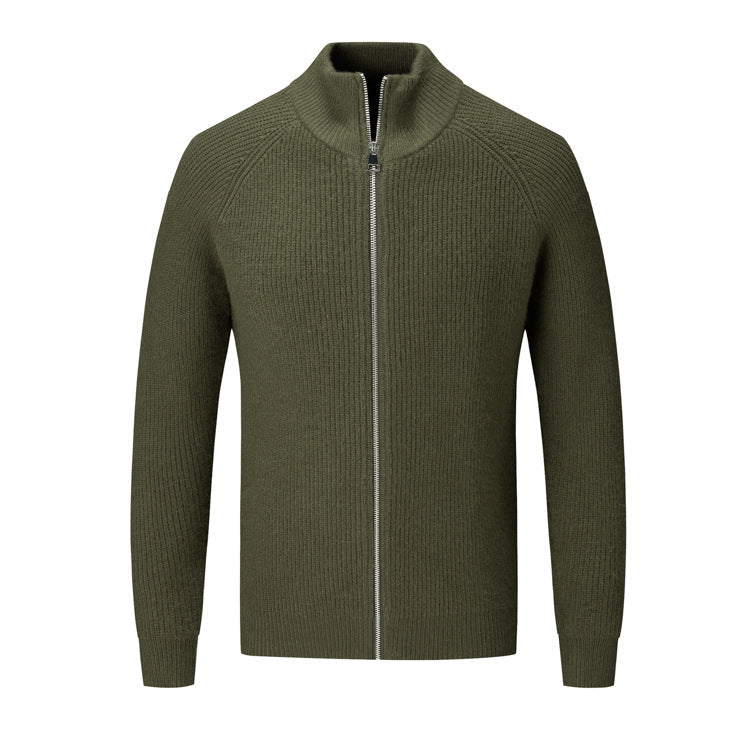 Herren Strickjacke mit hohem Kragen R&B