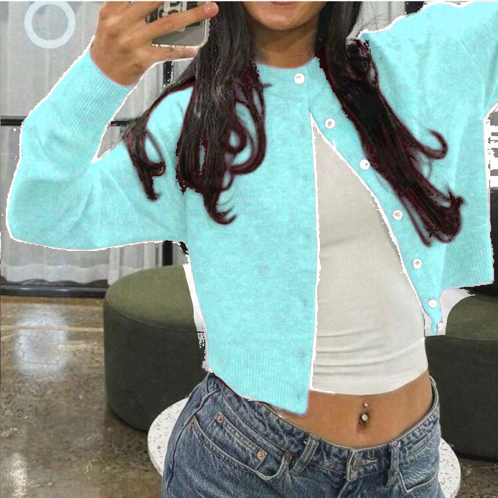 Damen Kurzstrickjacke mit eleganten Perlenknöpfen R&B
