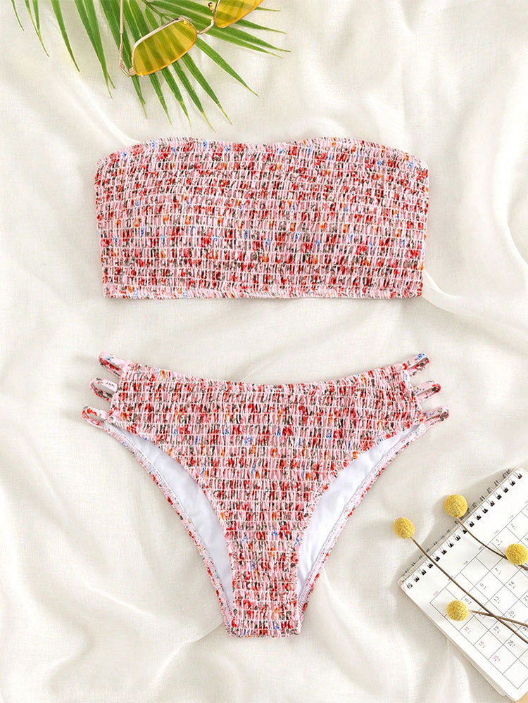 Damen Bandeau-Bikini mit raffiniertem Gummizug R&B