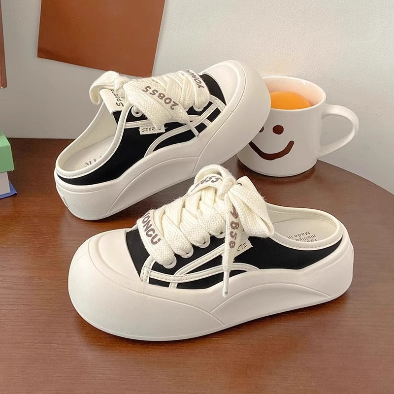 Damen Trendige Plateau-Sneaker mit flexibel einstellbarem Schnürsystem und atmungsaktiver Sohle