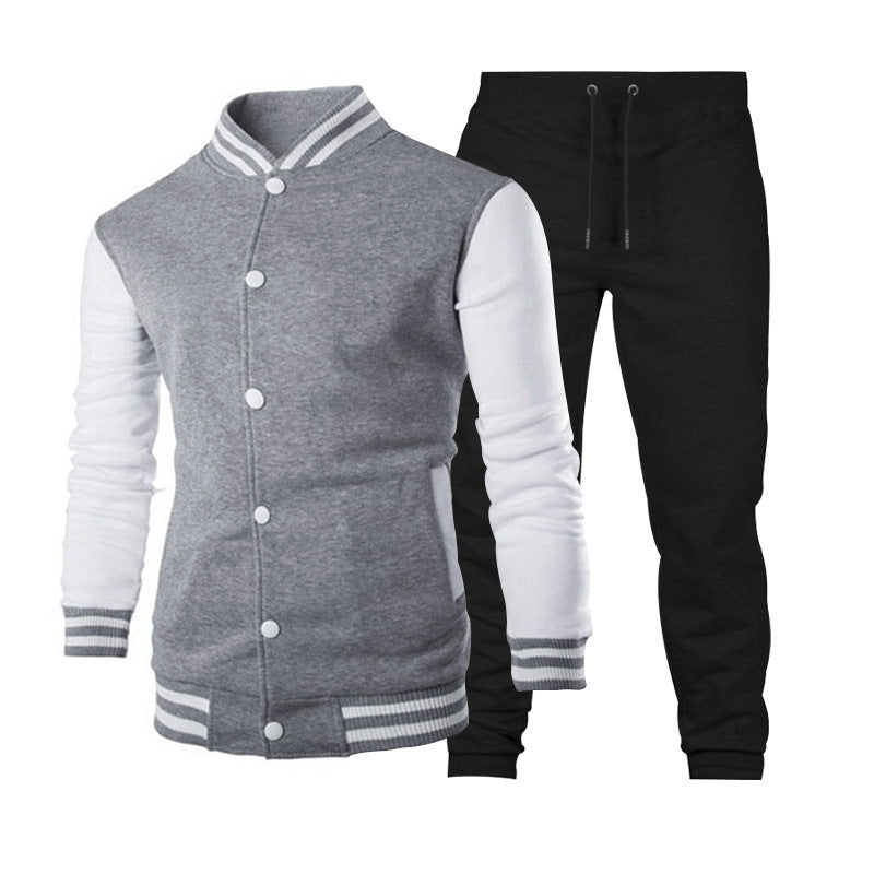 Herren sportliche Collegejacke mit praktischen Taschen und atmungsaktiver Baumwolle R&B