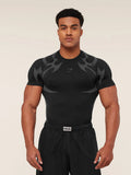 Herren nan nahtloses formgR&Bendes Funktionsshirt mit Kompressionseffekt und ergonomischen Muskelzonen R&B