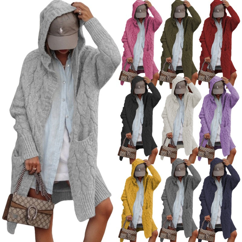 Damen Langstrickjacke mit modernem Zopfmuster und kuscheligem Innenfutter