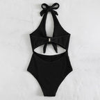 Damen Einteiler Badeanzug mit modernes Wickeldetail und figurbetontem Schnitt R&B