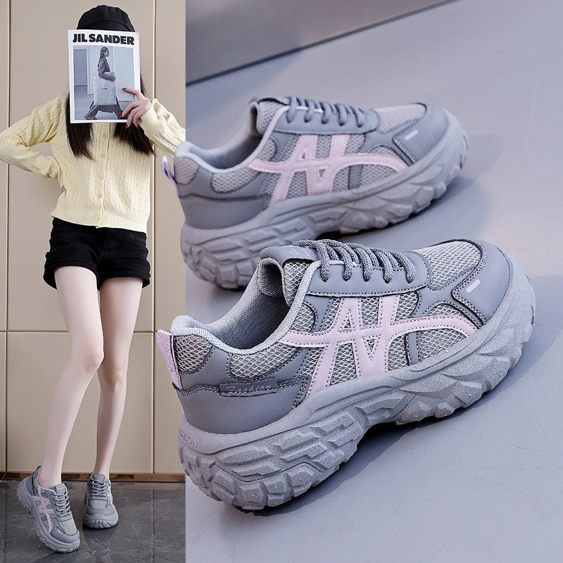 Damen Chunky Sneakers mit atmungsaktivem Mesh-Obermaterial und stoßdämpfender Sohle R&B