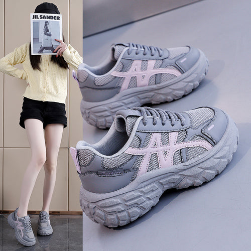 Damen Chunky Sneakers mit atmungsaktivem Mesh-Obermaterial und stoßdämpfender Sohle R&B