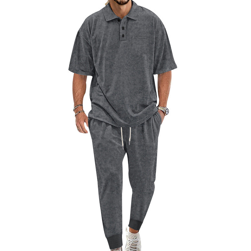 Herren lässiges Freizeit-Set aus weichem Material mit praktischem Kordelzug und elastischem Bund R&B