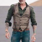 Herren elegante Anzugweste mit Kontrastdetails R&B