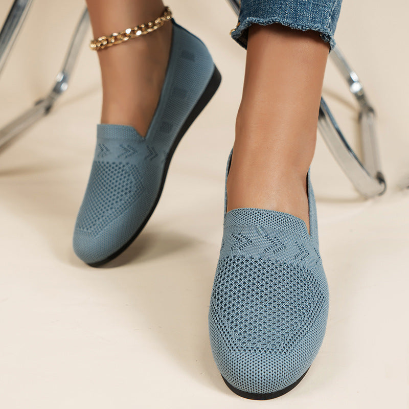 Damen Atmungsaktive Slip-On Sneakers mit flexiblem Strickdesign R&B