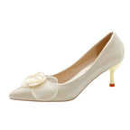 Damen Spitze Pumps mit zierlichem Blumenakzent R&B