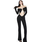 Damen Zweiteiler mit frischem Cut-Out Design und langärmeliger Bluse R&B