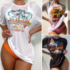 Damen Strandshirt mit sommerlichem Motiv und lockerer Passform R&B