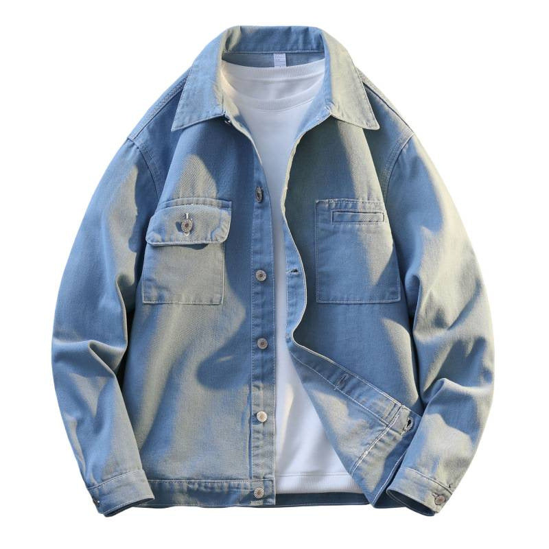 Herren lässige Jacke mit zwei Brusttaschen und sanfter Textur R&B