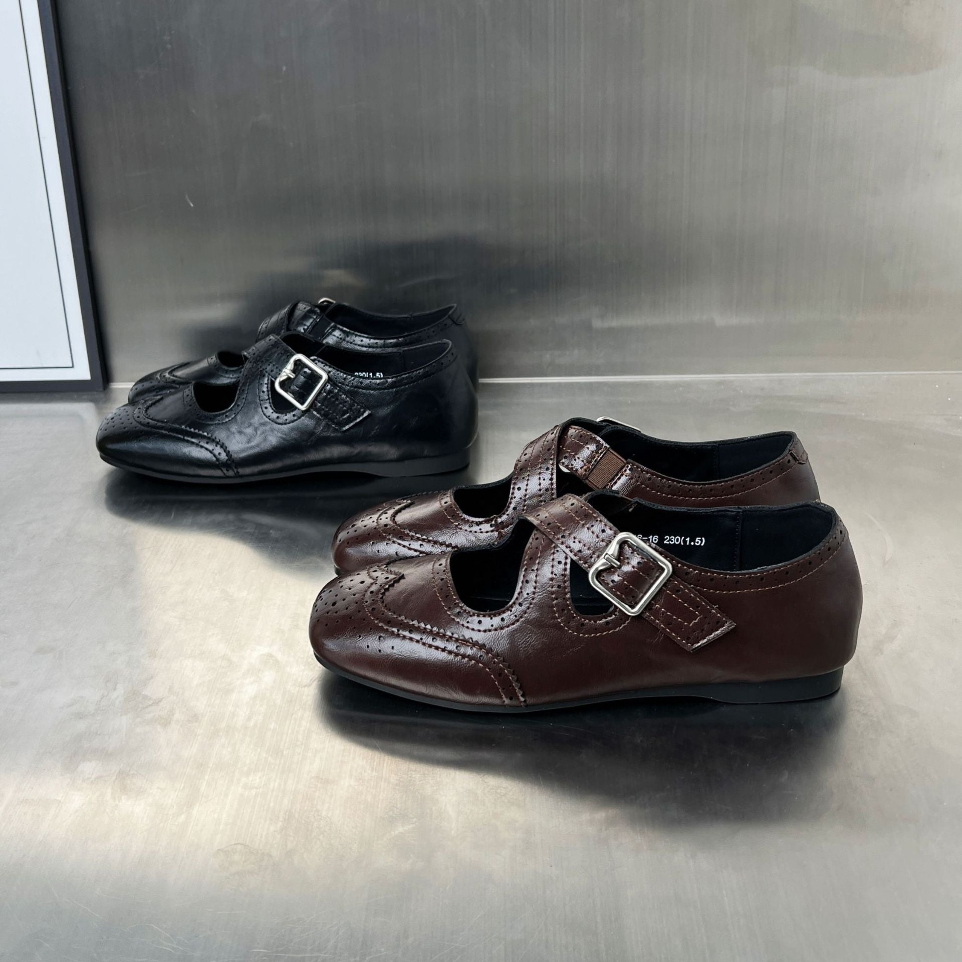 Damen elegante Ballerinas mit modischer Schnallenverzierung und atmungsaktivem Innenfutter R&B