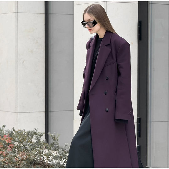 Damen Oversized Trenchcoat mit langen Ärmeln und modernem Schnitt R&B