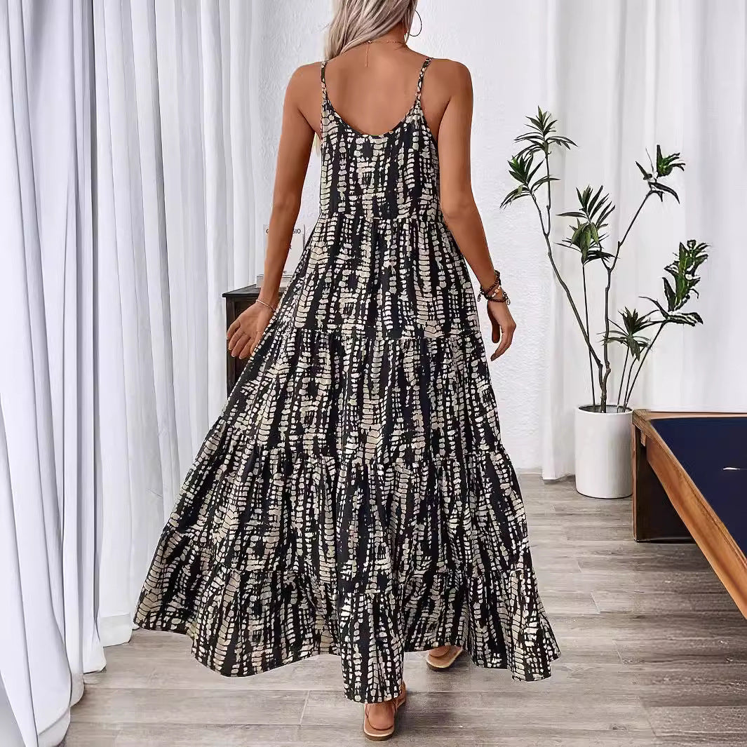Damen Maxikleid mit elegantem Schnitt und fließendem Stoff R&B