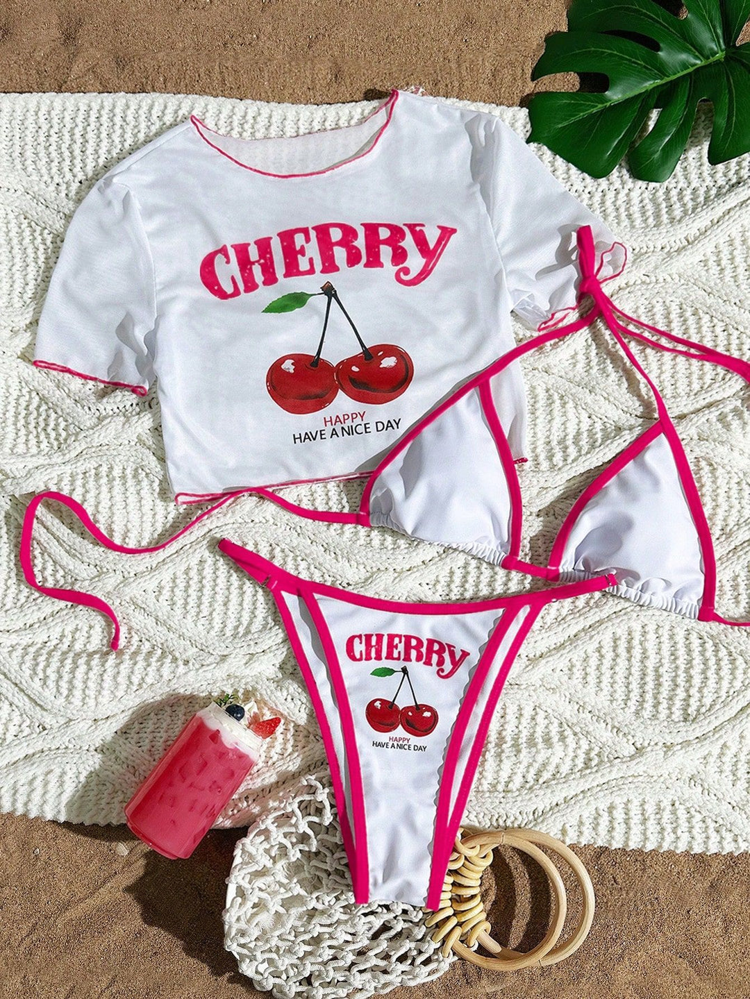 Damen Bikini-Set mit kreativem grafischen Design R&B
