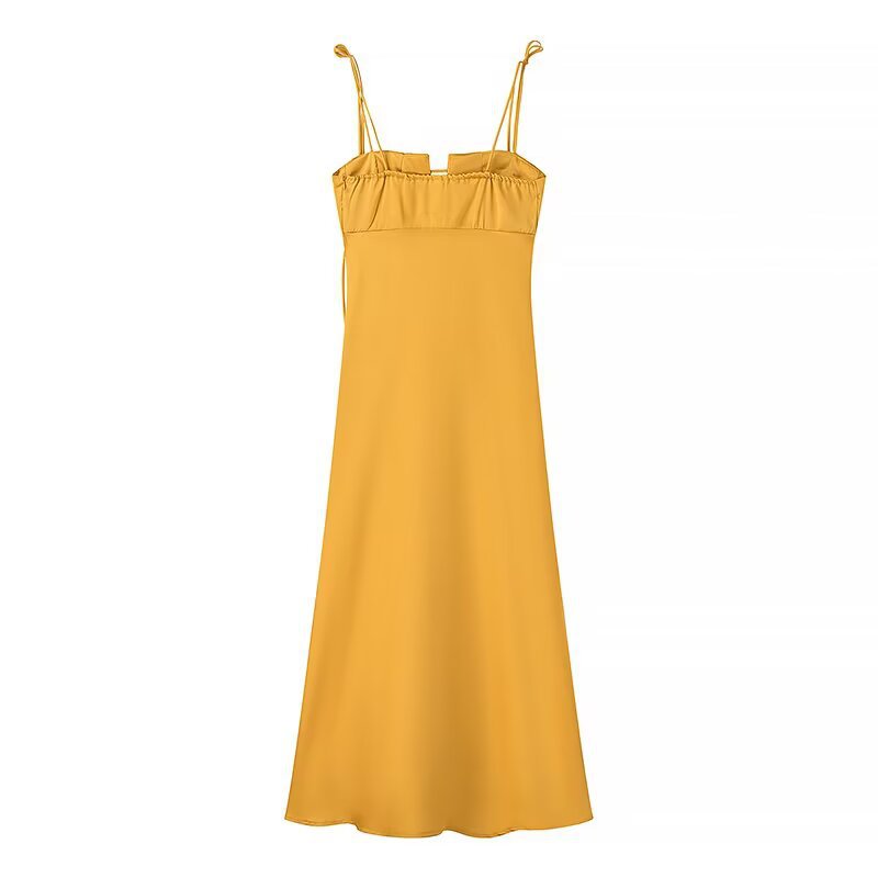 Damen Maxikleid mit verstellbaren Spaghetti-Trägern und elegantem Schnitt R&B