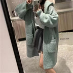 Damen Langstrickjacke mit eleganter Rippstruktur und praktischen Taschen R&B