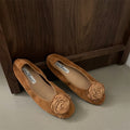 Damen Ballerinas mit zierlicher Blumenapplikation und weichem Veloursleder R&B