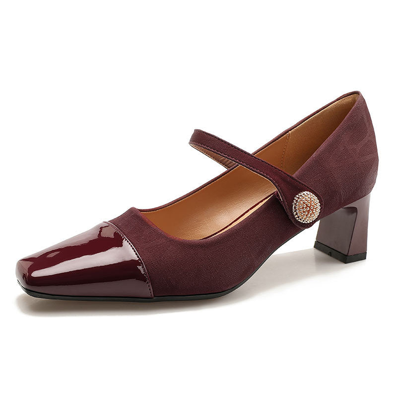 Damen elegante Mary Jane Pumps mit feinem Absatz und modischem Riemen