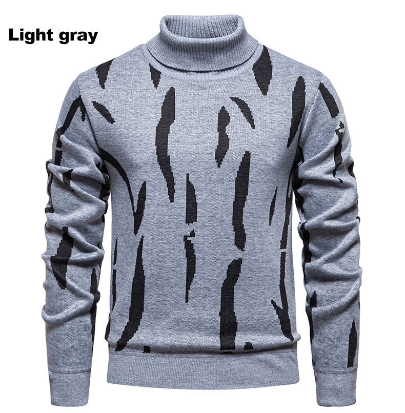 Herren modischer Rollkragenpullover mit auffälligem Muster R&B