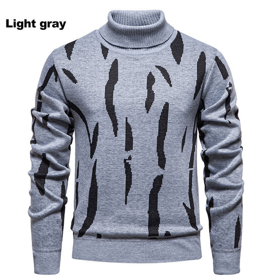 Herren modischer Rollkragenpullover mit auffälligem Muster R&B