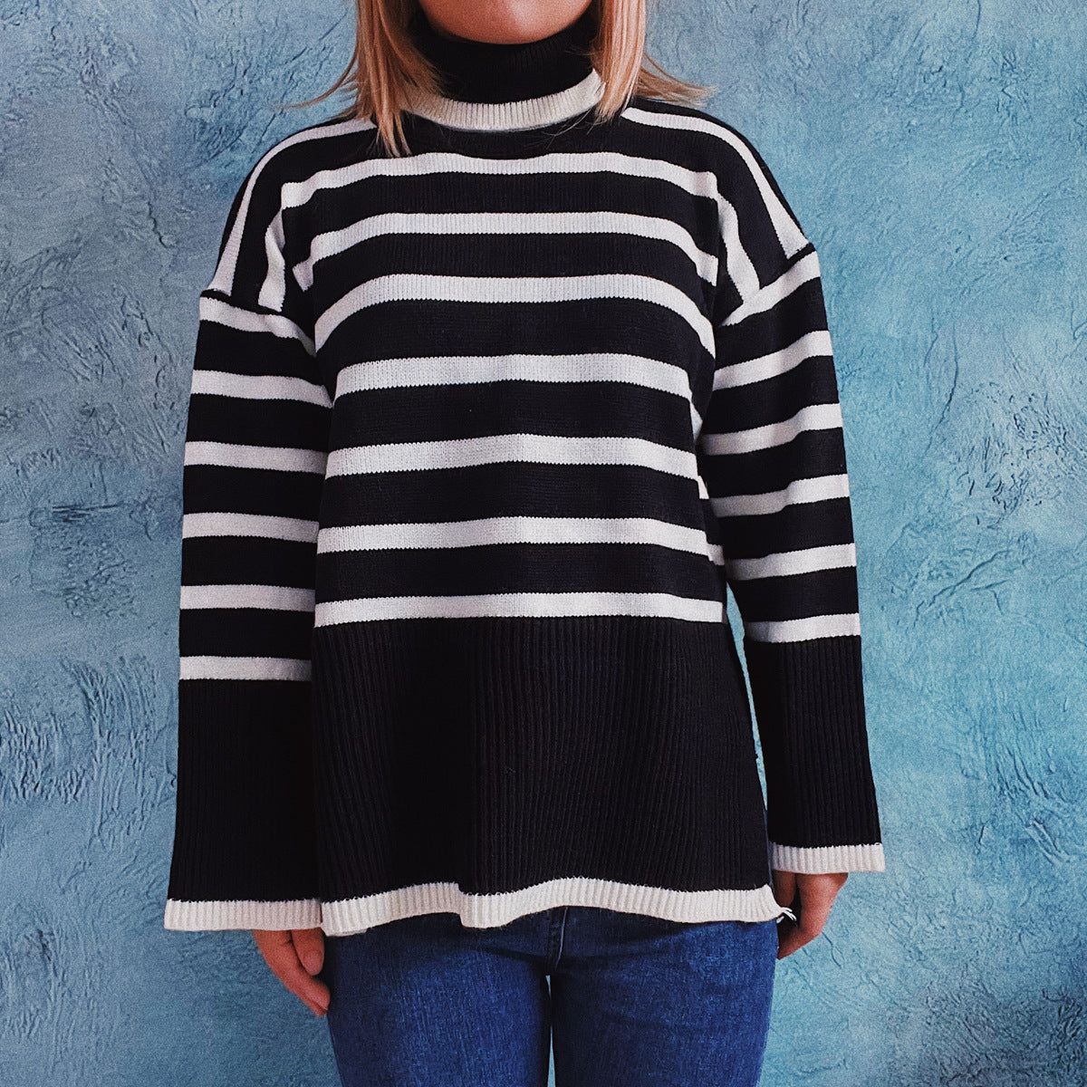R&B | Gestreifter Strickpullover für Herbst & Winter