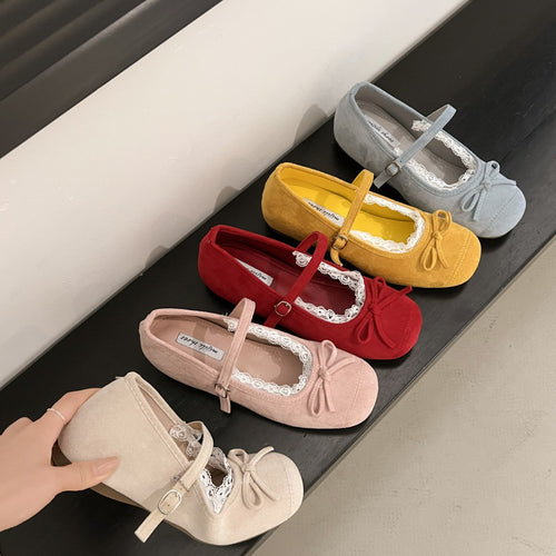 Damen elegante Ballerinas mit zartem Schleifen-Detail und hochwertigem Innenfutter R&B