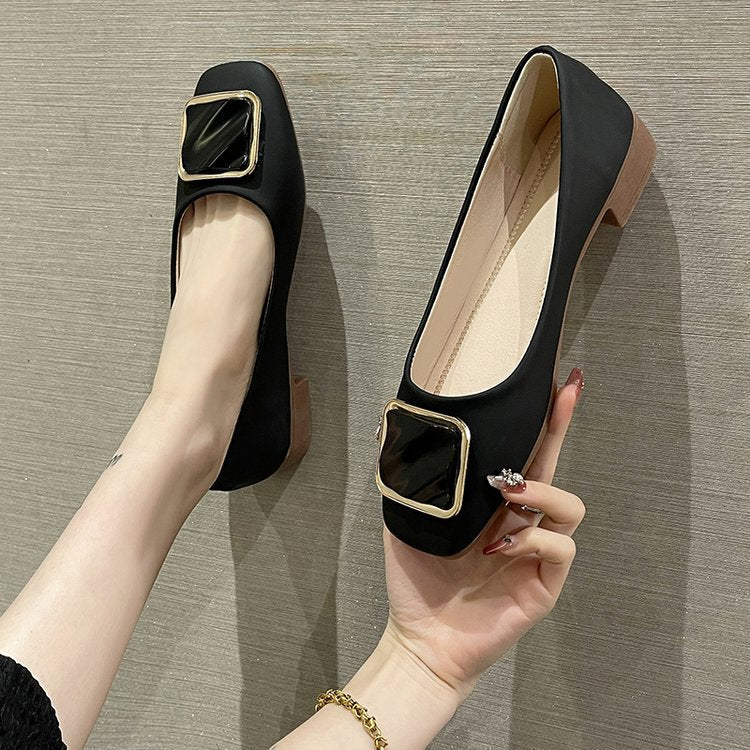 Damen elegante Ballerinas mit dekorativem Schnallen-Detail R&B