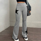 Damen legere Bootcut-Leggings mit Sternen-Motiv R&B