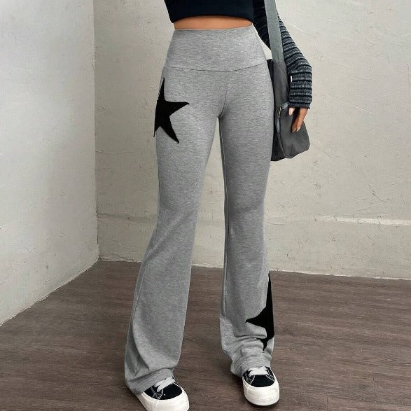 Damen legere Bootcut-Leggings mit Sternen-Motiv R&B