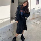 Damen Hoodie-Kleid mit lässigem Schnitt und stylischem Grafikdruck