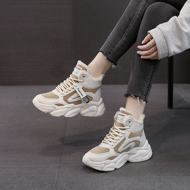 Damen modische Sneaker mit warmem Innenfutter und rutschfester Sohle R&B