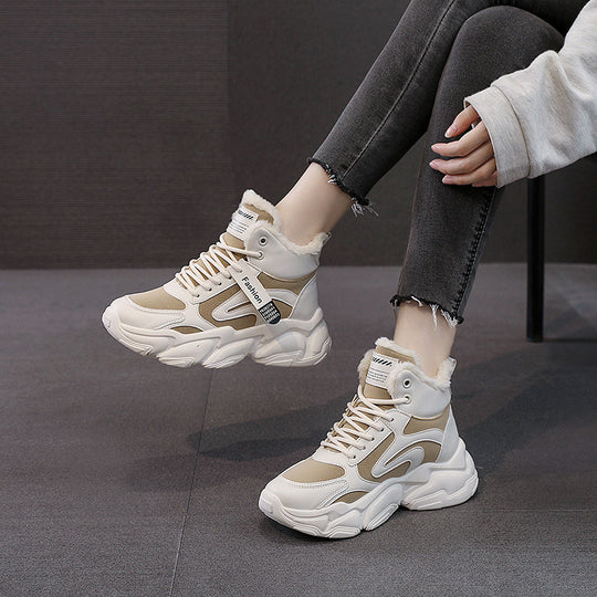 Damen modische Sneaker mit warmem Innenfutter und rutschfester Sohle R&B