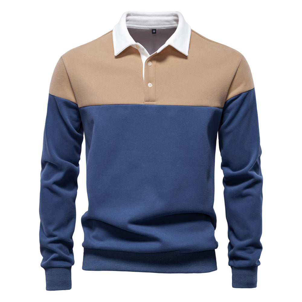Herren Langarm Poloshirt mit modernen Farbapplikationen und hochwertigem Stoff